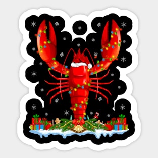 Crawfish Lover Family Matching Santa Hat Crawfish Christmas Sticker